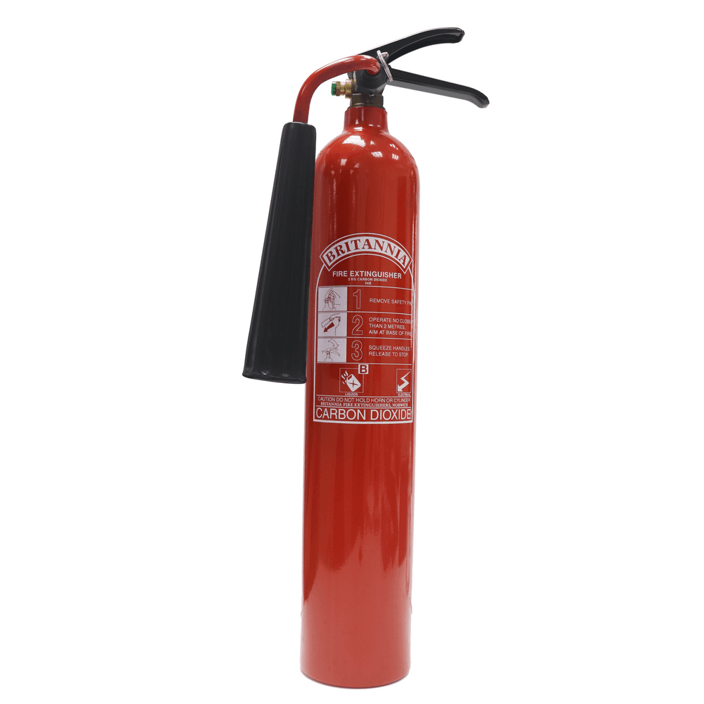 Britannia 2KG 二氧化碳滅火筒，產品圖片。