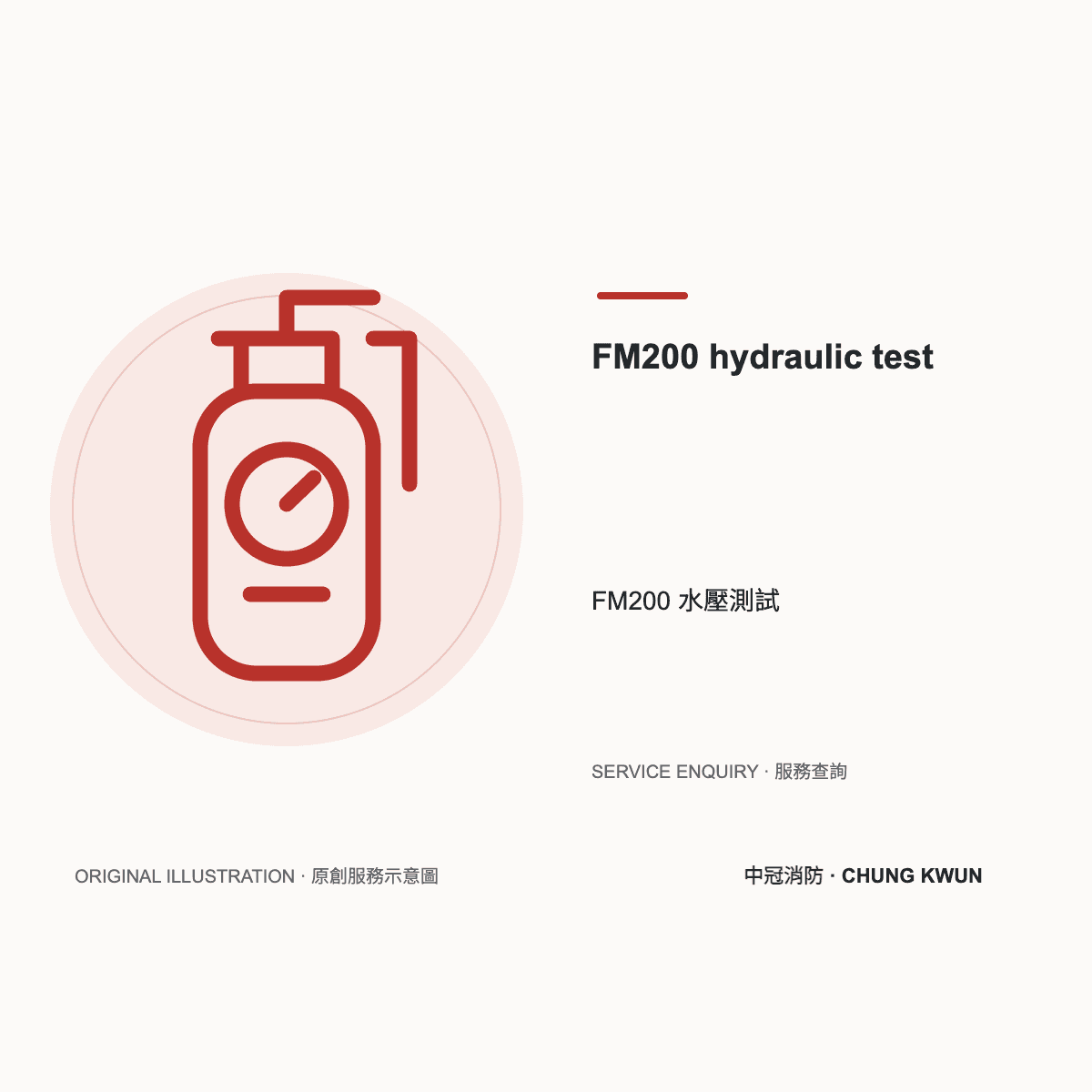 FM200 水壓測試服務示意圖。