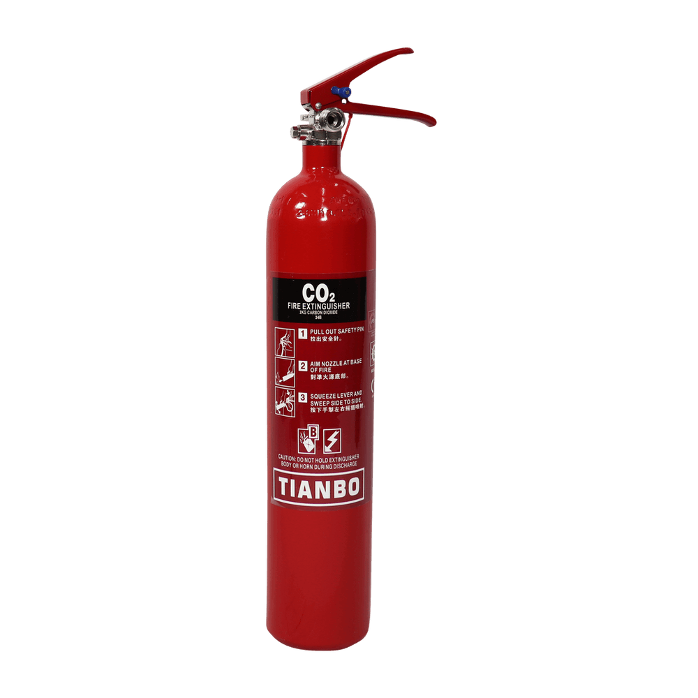 TIANBO 2KG 二氧化碳滅火筒，產品圖片。
